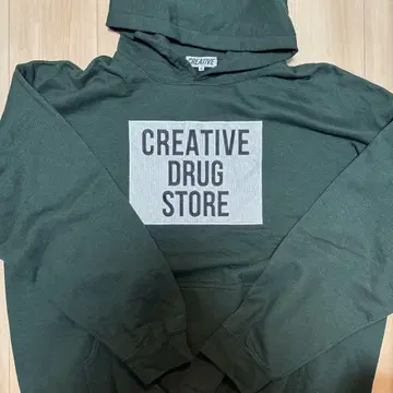 CREATIVE DRUG STORE 그린 후드티 XL