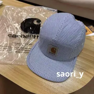 Carhartt 스트라이프 블루 X 화이트 모자 남녀 공용