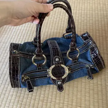 데님 핸드백