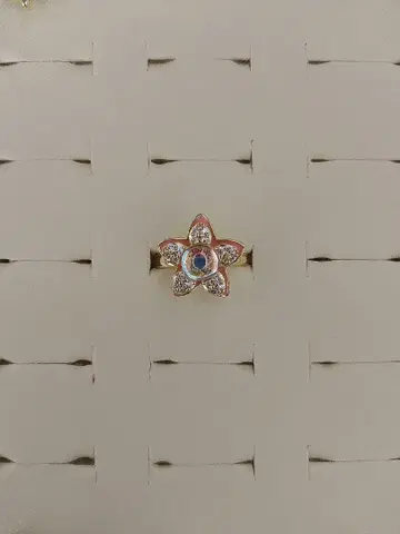 꽃 디자인 골드 링