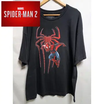 SPIDER-MAN 2 US 구제 의류 블랙 페이드 티셔츠 Y232