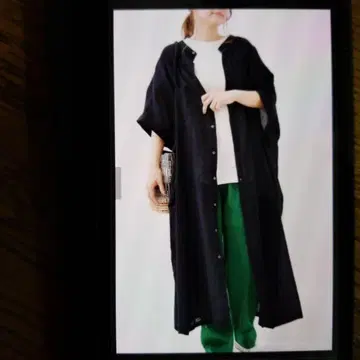 새상품 hagumu 스탠드 카라 셔츠 원피스