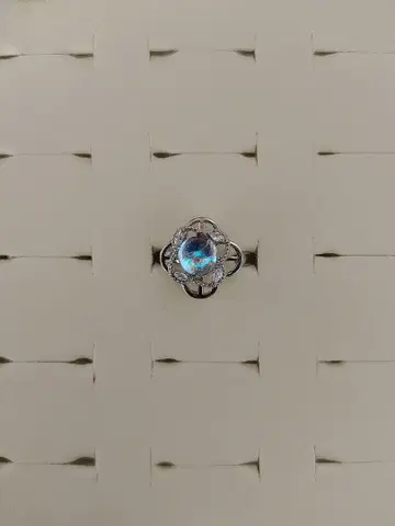 파란색 오로라 스톤 실버 반지