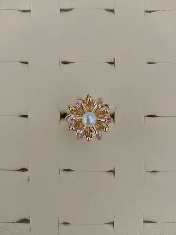 꽃 모양 펄 반지