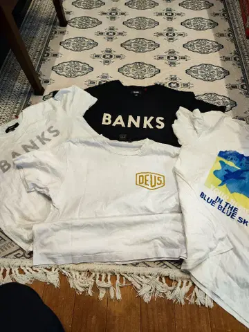 deus banks blueblue 티셔츠 4장 세트 서핑