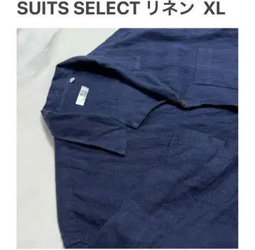 새상품급 정장 셀렉트 XL 린넨 오픈 카라 반팔 셔츠 네이비 오픈 카라
