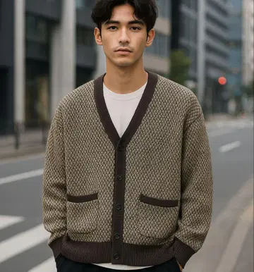 [BEAMS HEART | 빔즈 하트] 루즈핏 가디건 남성용 S
