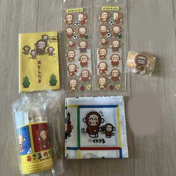 오사루노몬키치 씰 손수건 지우개 포치부쿠로 칫솔 세트 산리오