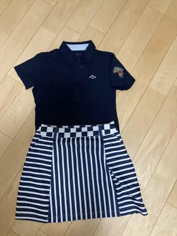 캘러웨이 여성용 M 네이비 폴로 셔츠 스커트 세트