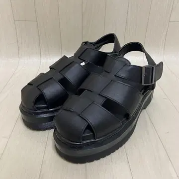 MONO-MART 블랙 클리어 하이 밑창 샌들 24cm