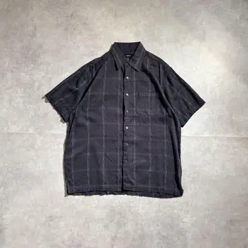 구제 의류 00s VAN HEUSEN 체크 셔츠 박스 실루엣 레이온