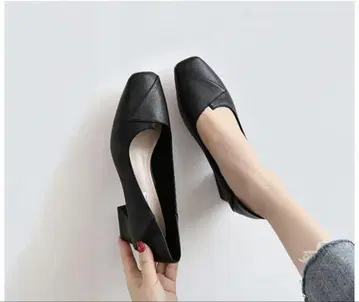 블랙 플레인 펌프스 4.5cm 힐