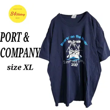 PORT&COMPANY 숏 슬리브 프린트 티셔츠 반팔 남성용 XL