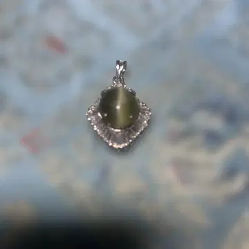 캣츠아이 다이아 실버 925 펜던트 약 3.5cm