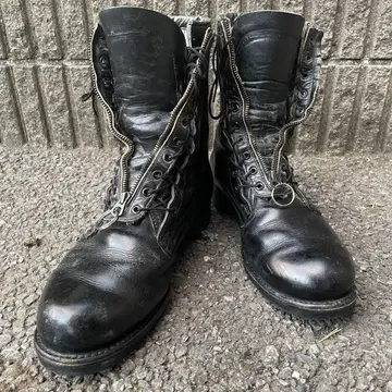 USARMY 밀리터리 부츠 블랙 가죽 지퍼 부착
