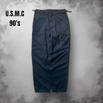 90s USMC 미군 실물 서바이벌 카고 팬츠 와이드 레그 USA