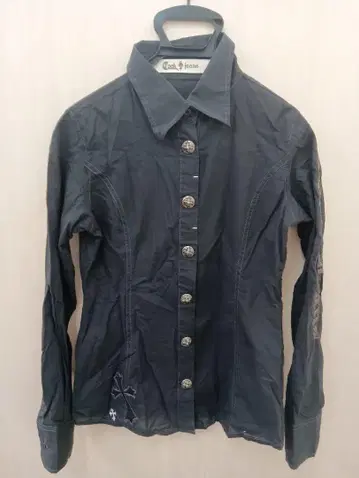 Cook jeans 여성용 긴팔 셔츠 블랙 자수 얇은 소재 의류