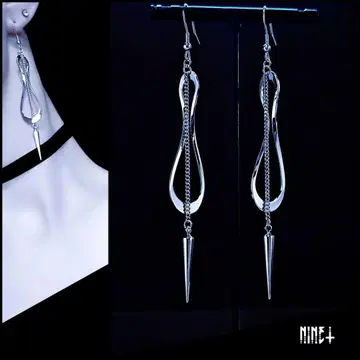 1005 SILVER SHOT 개성적인 귀걸이 모드 실버 고딕