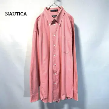 NAUTICA 노티카 코튼 셔츠 긴팔 버튼 다운 살몬 핑크