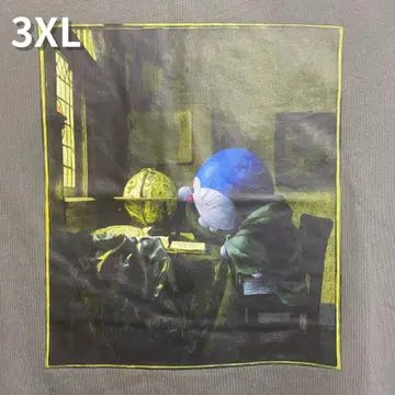 [ 새상품 3XL 사이즈 ] UT 도라에몽 루브르 미술관 T셔츠