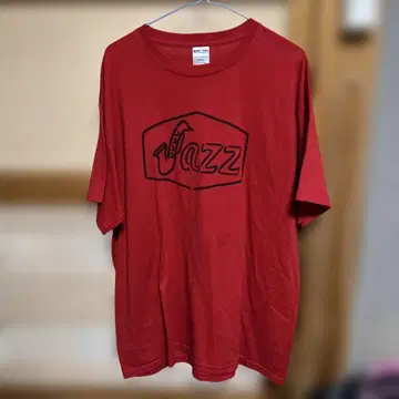 빈티지 JAZZ 재즈 로고 헤비 웨이트 티셔츠 빨간색 xl