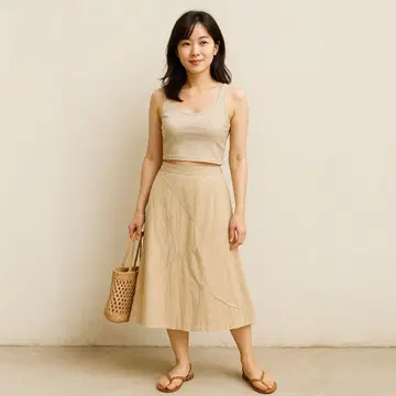 에스피에 린넨 머메이드 스커트 린넨 롱 기장 타이트 스커트 베이지