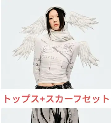 CFIERCE angel 스카프 상의 세트