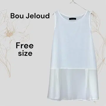 Bou Jeloud 새상품급 화이트 쉬폰 레이어드 탱크탑 F