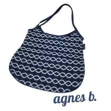 agnes b. 에네스베 핸드백 파랑 스카이블루 화이트