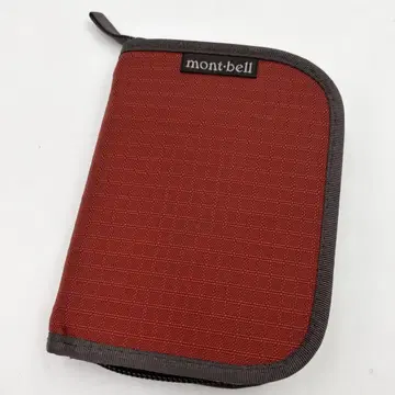 [미사용에 가까움] 몽벨 montbell 접이식 지갑 나일론 레드 빨간색