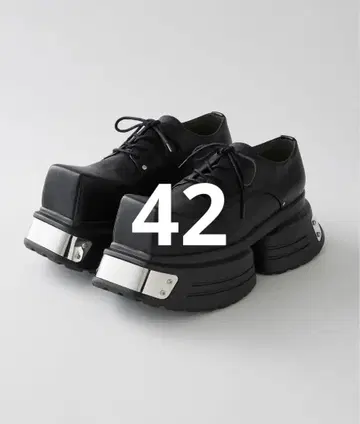 GRANCY 메탈 플레이트 가죽 신발 42