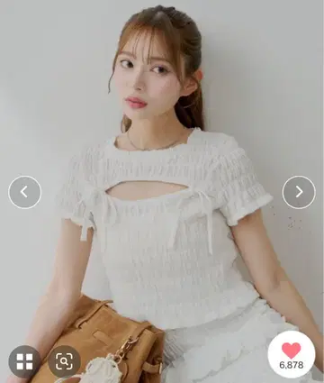 Chico 프론트 리본 볼레로 디자인 T 화이트