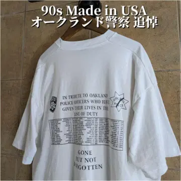 90s USA 제작 오클랜드 경찰 RIP 추도 티셔츠 싱글 스티치