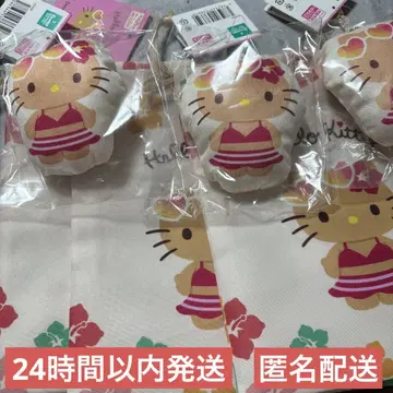 [미사용 새상품] 100엔샵 일광화상 키티 쿠션 키링 3점, 복조리 3점