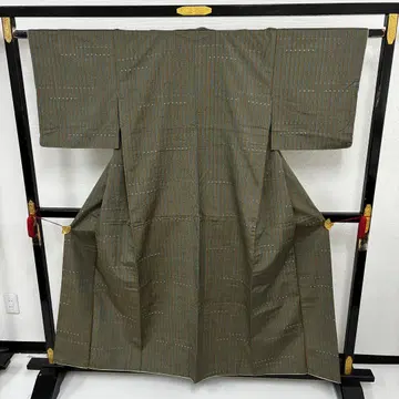 기모노 명주 간도 멋진 카스리 스트라이프 U-7782