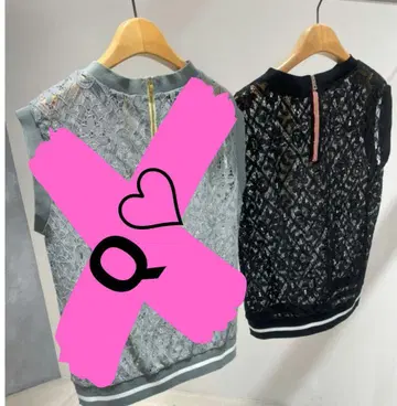 Q q.heart 레이스 리브 레이스 슬리브리스 m 블랙 한국 리조트