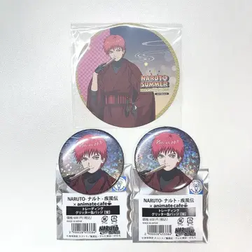 애니메이트 카페 NARUTO 나루토 사소리 캔뱃지 코스터 반딧불