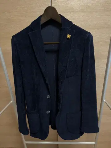 LARDINI 파일 원단 테일러드 자켓 XS 다크 네이비