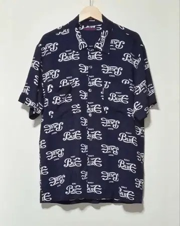 [ 레어 ] BLUE BLUE 블루블루 NAVY 블루 알로하 셔츠