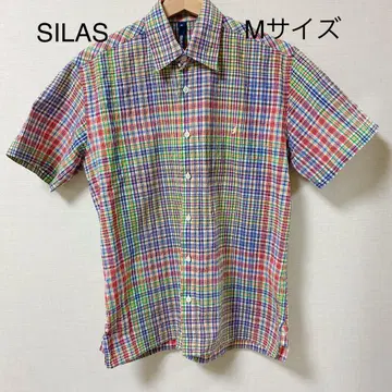 [새상품급] SILAS 체크 반팔 셔츠 코튼 M 사이즈