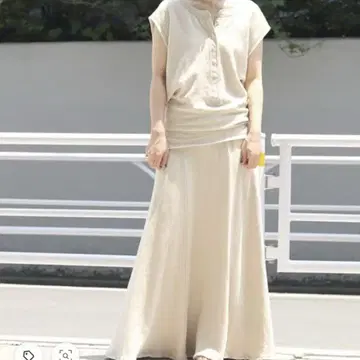 [ plage ] 롱 플레어 스커트 브라운 38 사이즈