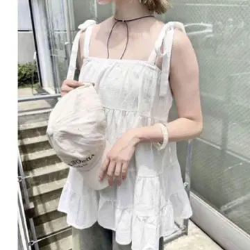 mline 어깨 리본 원피스