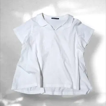mizuiro ind 폴로 칼라 반팔 플레어 T셔츠 화이트