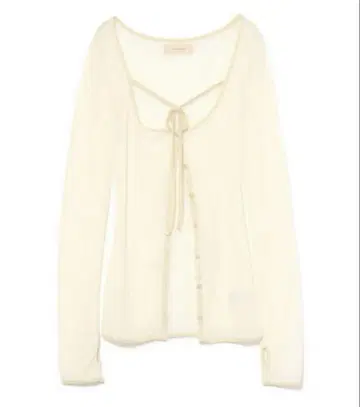 andmary Lacey 리본 가디건 ivory