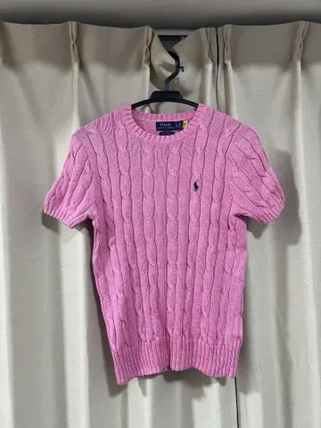 폴로 랄프 로렌 핑크 반팔 스웨터