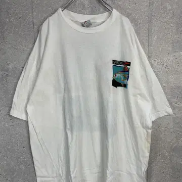스피도 물고기 컬러풀 프린트 티셔츠 구제 의류 XL