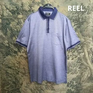USA 구제 의류 REEL 4버튼 vintage 반팔 퍼플 피케 셔츠