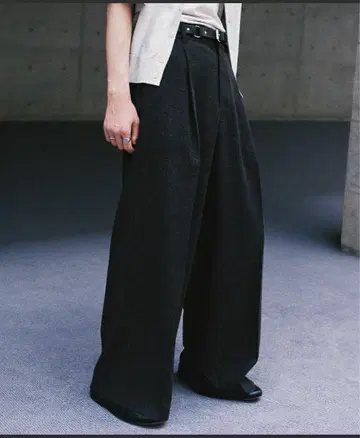 BREEZE TWEED DEEP TUCK BAGGY SLACKS