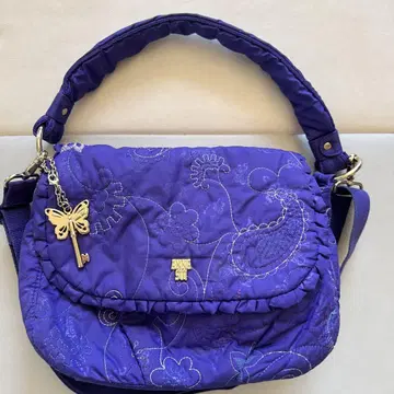 ANNA SUI 안나수이 2Way 백 참 퀼팅 퍼플