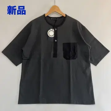 새상품 Upscape Audience 슬리핑 헨리 티셔츠 흑먹색 M